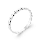 Bague anneau perles et disques alternés en argent 925 rhodié
