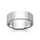 Bague anneau plat large lisse en argent rhodié