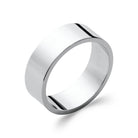 Bague anneau plat large lisse en argent rhodié