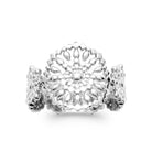 Bague anneau de rosaces ajourées en argent 925 rhodié