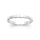 Bague anneau de segments bombés en argent 925 rhodié