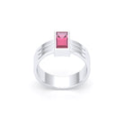 Bague Art Déco – Argent 950 & Pierre Fine Taille Baguette