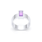 Bague Art Déco – Or Blanc & Pierre Fine Taille Baguette