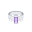 Bague Art Déco – Or Blanc & Pierre Fine Taille Baguette