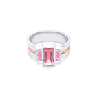 Bague Art Déco Or Bicolore, Saphirs et Tourmalines