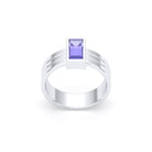 Bague Art Déco – Or Blanc & Pierre Fine Taille Baguette