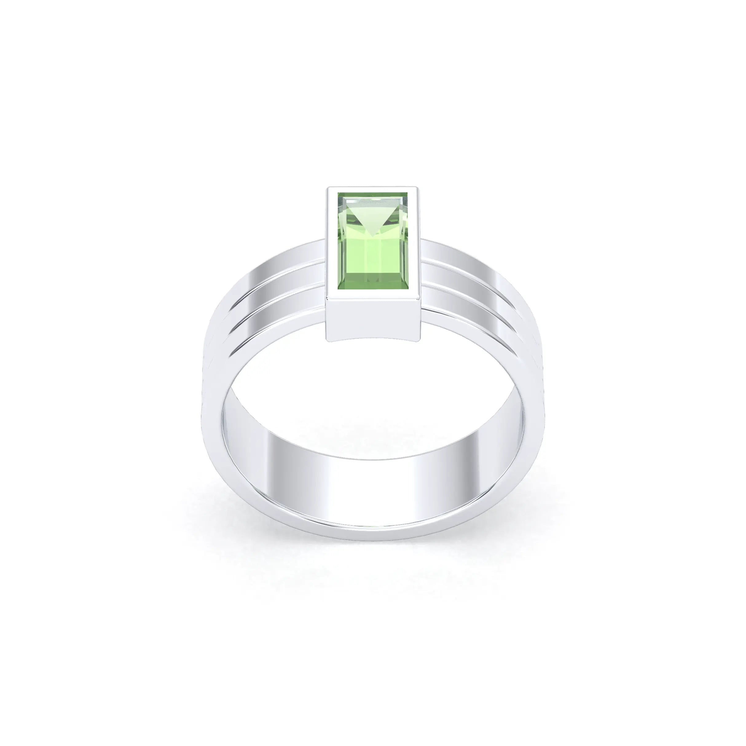 Bague Art Déco – Or Blanc & Pierre Fine Taille Baguette