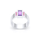 Bague Art Déco – Or Blanc 18k & Cascade de Pierres Précieuses