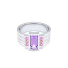 Bague Art Déco – Or Blanc 18k & Cascade de Pierres Précieuses