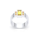 Bague Art Déco – Or Blanc 18k & Cascade de Pierres Précieuses