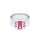 Bague Art Déco – Or Blanc 18k & Cascade de Pierres Précieuses