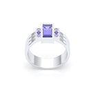 Bague Art Déco – Or Blanc 18k & Cascade de Pierres Précieuses