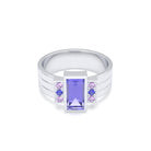 Bague Art Déco – Or Blanc 18k & Cascade de Pierres Précieuses