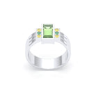 Bague Art Déco – Or Blanc 18k & Cascade de Pierres Précieuses