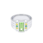 Bague Art Déco – Or Blanc 18k & Cascade de Pierres Précieuses