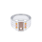 Bague Art Déco – Or Blanc 18k & Cascade de Pierres Précieuses