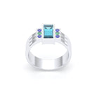 Bague Art Déco – Or Blanc 18k & Cascade de Pierres Précieuses