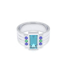 Bague Art Déco – Or Blanc 18k & Cascade de Pierres Précieuses