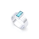 Bague Art Déco – Or Blanc & Pierre Fine Taille Baguette