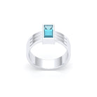 Bague Art Déco – Or Blanc & Pierre Fine Taille Baguette