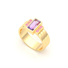 Bague Art Déco – Or Jaune 18 carats - Pierre fine & Cascade de Pierres Précieuses