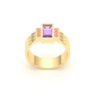 Bague Art Déco – Or Jaune 18 carats - Pierre fine & Cascade de Pierres Précieuses