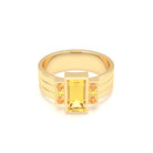 Bague Art Déco – Or Jaune 18 carats - Pierre fine & Cascade de Pierres Précieuses