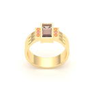 Bague Art Déco – Or Jaune 18 carats - Pierre fine & Cascade de Pierres Précieuses