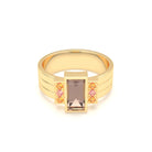 Bague Art Déco – Or Jaune 18 carats - Pierre fine & Cascade de Pierres Précieuses