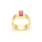 Bague Art Déco – Or Jaune & Pierre Fine Taille Baguette