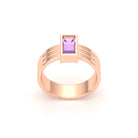 Bague Art Déco – Or Rose & Pierre Fine Taille Baguette