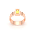 Bague Art Déco – Or Rose & Pierre Fine Taille Baguette