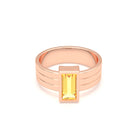 Bague Art Déco – Or Rose & Pierre Fine Taille Baguette