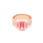 Bague Art Déco Or Bicolore, Saphirs et Tourmalines