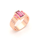 Bague Art Déco – Or Rose 18k & Cascade de Pierres Précieuses Grenat Rhodolite