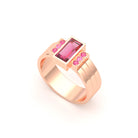Bague Art Déco – Or Rose 18k & Cascade de Pierres Précieuses