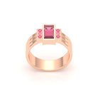Bague Art Déco – Or Rose 18k & Cascade de Pierres Précieuses