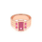 Bague Art Déco – Or Rose 18k & Cascade de Pierres Précieuses