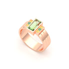 Bague Art Déco – Or Rose 18k & Cascade de Pierres Précieuses
