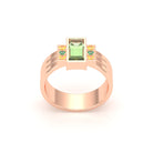 Bague Art Déco – Or Rose 18k & Cascade de Pierres Précieuses