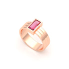 Bague Art Déco – Or Rose & Pierre Fine Taille Baguette