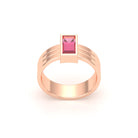Bague Art Déco – Or Rose & Pierre Fine Taille Baguette