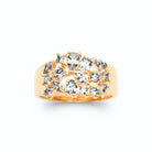 Bague bandeau constellation de zircons navettes et poires en plaqué or