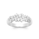 Bague bandeau double rang grappe de zircons en argent 925