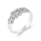 Bague bandeau double rang grappe de zircons en argent 925