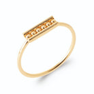 Bague barrette ajourée rangée de billes d’or en plaqué or
