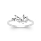 Bague bouquet de navettes et baguettes de zircons en argent 925