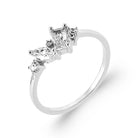 Bague bouquet de navettes et baguettes de zircons en argent 925