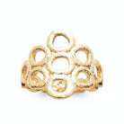 Bague bouquet de petits cercles ajourés en plaqué or