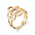 Bague bouquet de petits cercles ajourés en plaqué or
